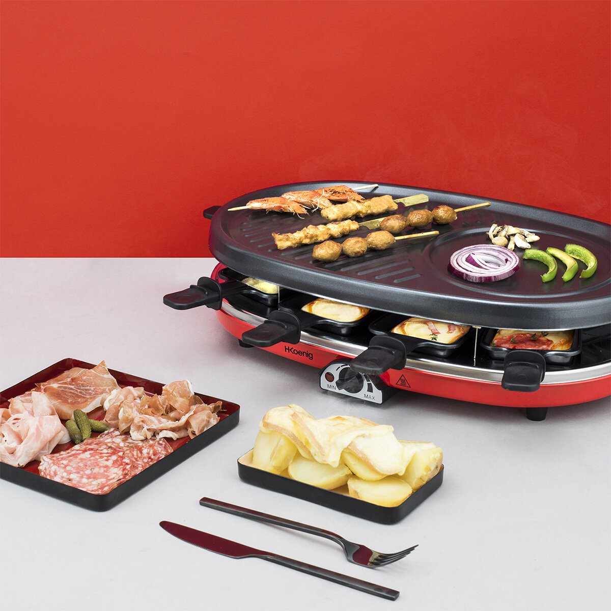 Nuestros productos > Cocina divertida > raclette con piedra natural para 2  personas : Koenig - ES