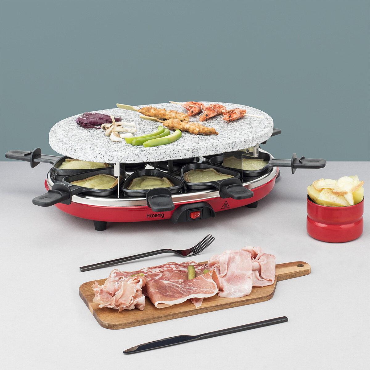 Nuestros productos > Cocina divertida > raclette con piedra natural para 2  personas : Koenig - ES