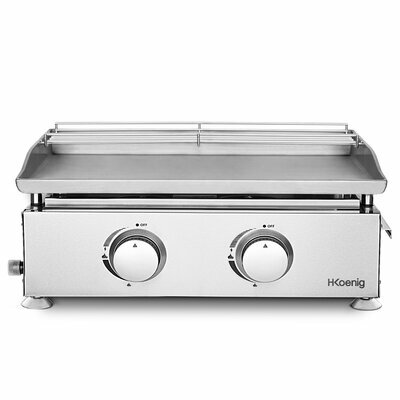 Plancha de gas con 2 quemadores